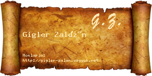 Gigler Zalán névjegykártya